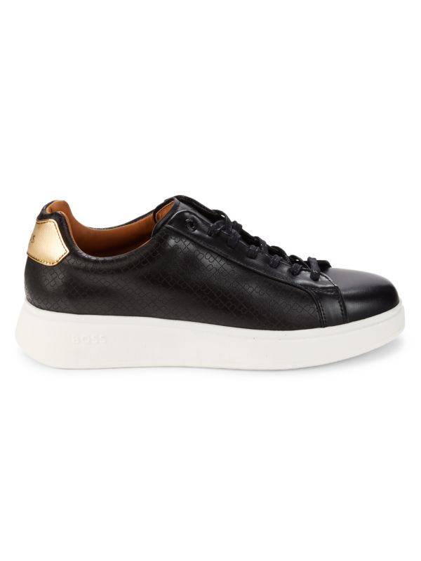 BOSS Bulton Embossed Leather Sneakers